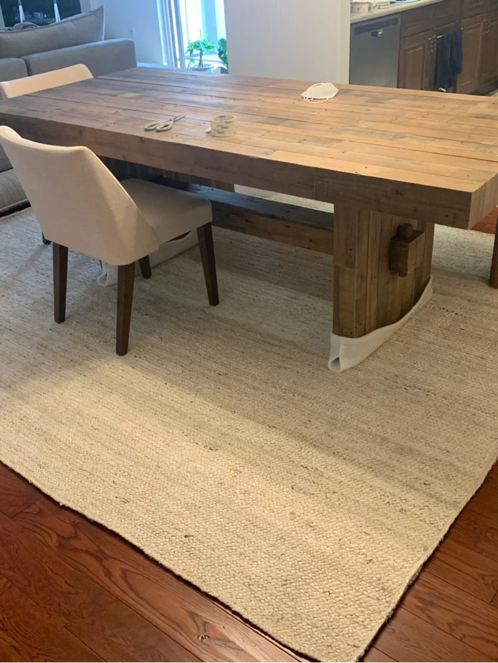 West Elm Emmerson 87” Dining Table and Bench - Natural Brown + 4 Chairs